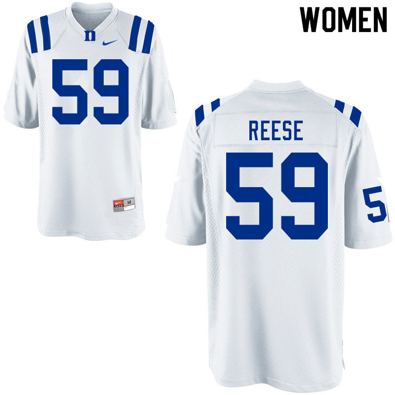 Women #59 Michael Reese Duke Blue Devils College Football Jerseys Sale-White